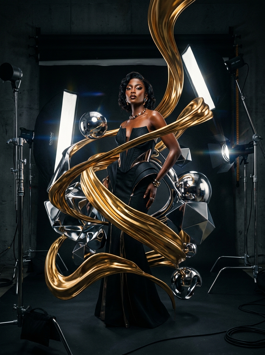 AURUM EDITORIAL — Dirección de arte, fotografía de campaña en estudio y composición 3D